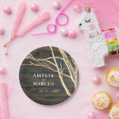 Rustikale Dunkelwald Winterbaum Hochzeitsfeier Pappteller (Party)