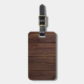 Rustikale dunkle Bretterzaun-Land-Art Browns Gepäckanhänger (Vorderseite vertikal)