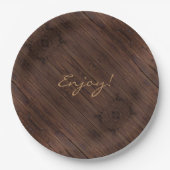 Rustikale dunkle Bretterzaun-Land-Art Browns Pappteller (Vorderseite)