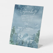 Rustikale dunkle Dämmergebirge Hochzeitstorte Sockelschild (Vorderseite)