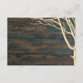 Rustikale, dunkle Holzbaume Herbst Winterhochzeit Begleitkarte (Rückseite)