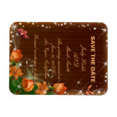 Rustikale dunkle Holzblütenhochzeit rettet das Dat Magnet (Horizontal)