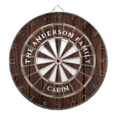 Rustikale dunkle Holzkarten, Familie Name Dart Boa Dartscheibe (vorne)