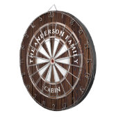 Rustikale dunkle Holzkarten, Familie Name Dart Boa Dartscheibe (Vorderseite rechts)