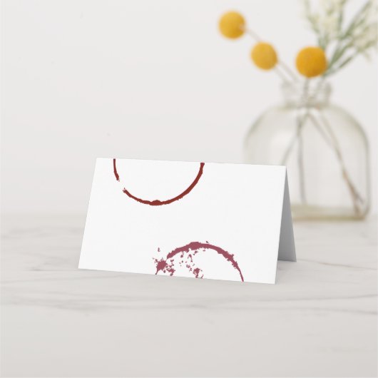 Rustikale dunkle Rotweinplatte Hochzeit Platzkarte (Rückseite)