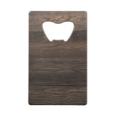 Rustikale dunkles Braun HÖLZERNE Kreditkarten Flaschenöffner (Rückseite)