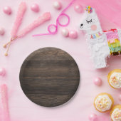 Rustikale dunkles Braun HÖLZERNE Pappteller (Party)