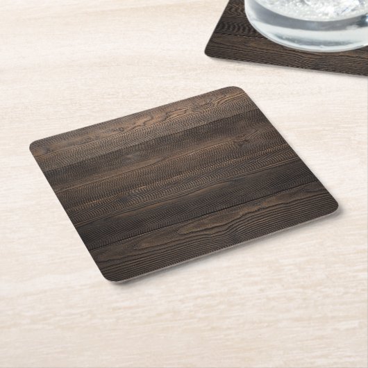 Rustikale dunkles Braun HÖLZERNE Rechteckiger Pappuntersetzer (angewinkelt)