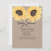 Rustikale Dusche für neutrale Sonnenblumen Einladung (Vorderseite)