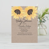 Rustikale Dusche für neutrale Sonnenblumen Einladung (Stehend Vorderseite)