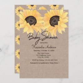 Rustikale Dusche für neutrale Sonnenblumen Einladung