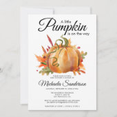 Rustikale Dusche mit Kürbis-Fall-Baby Einladung (Vorderseite)