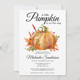 Rustikale Dusche mit Kürbis-Fall-Baby Einladung