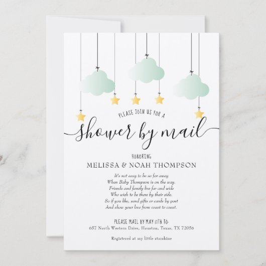 Rustikale Dusche per Post Fernsprinkle Einladung (Vorderseite)