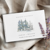 Rustikale Dusky Green Blue Pine Trees Woods Weddin Gästebuch