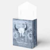 Rustikale Dusty Blue Country Sunflowers Bull Skull Geschenkschachtel (Geöffnet)