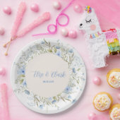 Rustikale Dusty Blue Delikate Wildblume Wedding Pappteller (Party)