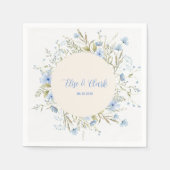 Rustikale Dusty Blue Delikate Wildblume Wedding Serviette (Vorderseite)