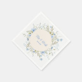 Rustikale Dusty Blue Delikate Wildblume Wedding Serviette (Ecke)