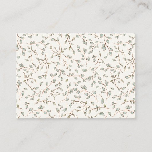 Rustikale Dusty Blue Floral Cotattecore Books Begleitkarte (Rückseite)