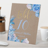 Rustikale Dusty Blue Gold Imitate Kraft Rose Hochz Sockelschild (In Situ)