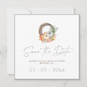 Rustikale Dusty Blue Herbst Pumpkins Hochzeit Save The Date (Vorderseite)