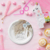 Rustikale Dusty Blue Pampas Grass Baby Dusche Pappteller (Party)