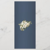 Rustikale Dusty Blue Romantische Rose Hochzeit Menükarte (Rückseite)