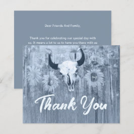 Rustikale Dusty Blue Sunflowers Bull Skull Budget