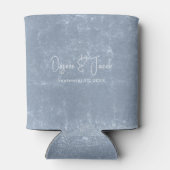 Rustikale Dusty Blue White Trendy Simple Textur Dosenkühler (Rückseite)