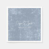 Rustikale Dusty Blue White Trendy Simple Textur Serviette (Vorderseite)