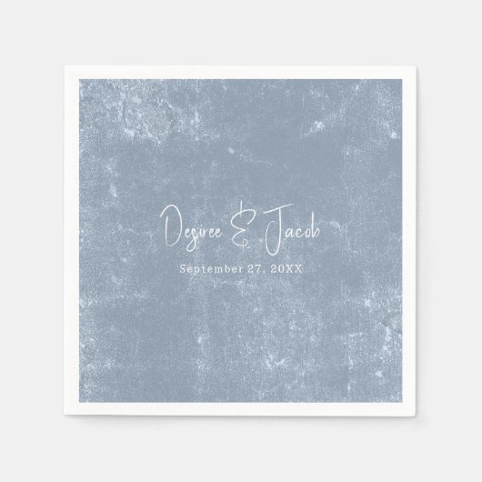 Rustikale Dusty Blue White Trendy Simple Textur Serviette (Vorderseite)