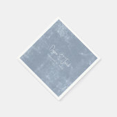 Rustikale Dusty Blue White Trendy Simple Textur Serviette (Ecke)