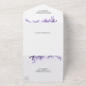 Rustikale Dusty Lila Floral Bouquet Plum Wedding All In One Einladung (Außenbereich)