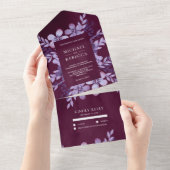 Rustikale Dusty Lila Floral Bouquet Plum Wedding All In One Einladung (Abreißen)