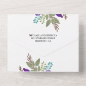 Rustikale Dusty Lila Floral Bouquet Wedding All In One Einladung (Rückseite)