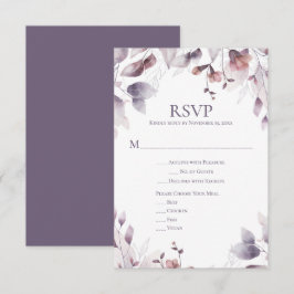 Rustikale Dusty Lila Mauve Pink Floral UAWG RSVP Karte