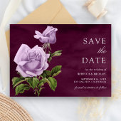 Rustikale Dusty Lila Rose Blumenpflaume Hochzeit Save The Date