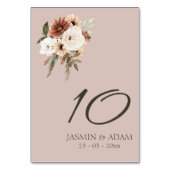 Rustikale dusty Pink Floral Wedding Tischnummer (Vorderseite)