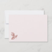 Rustikale dusty Pink Whimsical Floral Wedding Dankeskarte (Rückseite)
