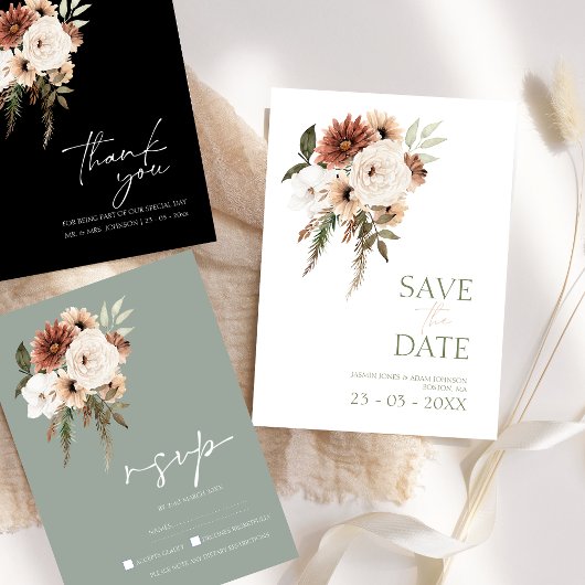 Rustikale dusty rosa Blumenhochzeit retten das Dat Save The Date