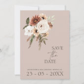 Rustikale dusty rosa Blumenhochzeit retten das Dat Save The Date (Vorderseite)