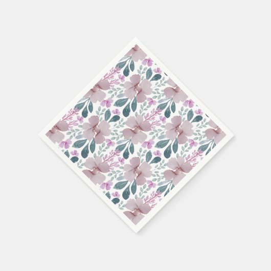 Rustikale Dusty Rose Blumengrün Serviette (Ecke)