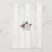 Rustikale Dusty Rose Country Wood Begleitkarte (Rückseite)