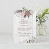 Rustikale Dusty Rose Country Wood Begleitkarte (Stehend Vorderseite)