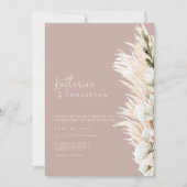 Rustikale Dusty Rose Modernes Foto Hochzeit Einladung (Vorderseite)