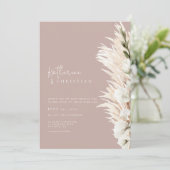 Rustikale Dusty Rose Modernes Foto Hochzeit Einladung (Stehend Vorderseite)