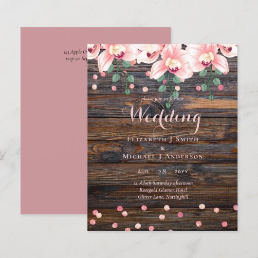 Rustikale Dusty Rose Rosa Blumenzehen (Vorne/Hinten)