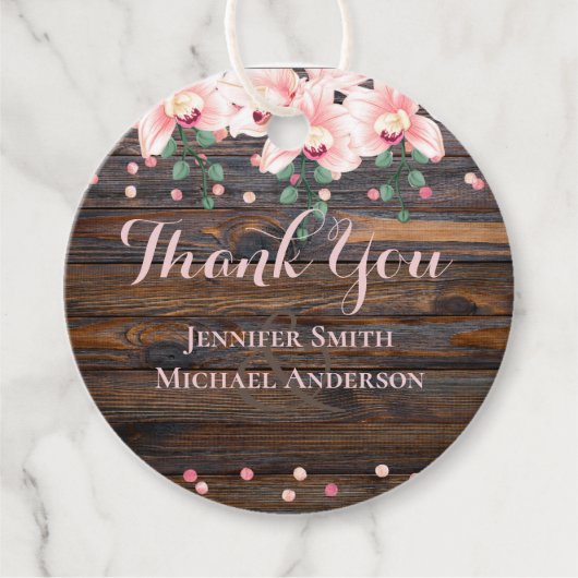 Rustikale Dusty Rose Rosa Blumenzehen Geschenkanhänger (Vorderseite)