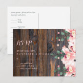 Rustikale Dusty Rose Rosa Blumenzehen Postkarte (Vorne/Hinten)